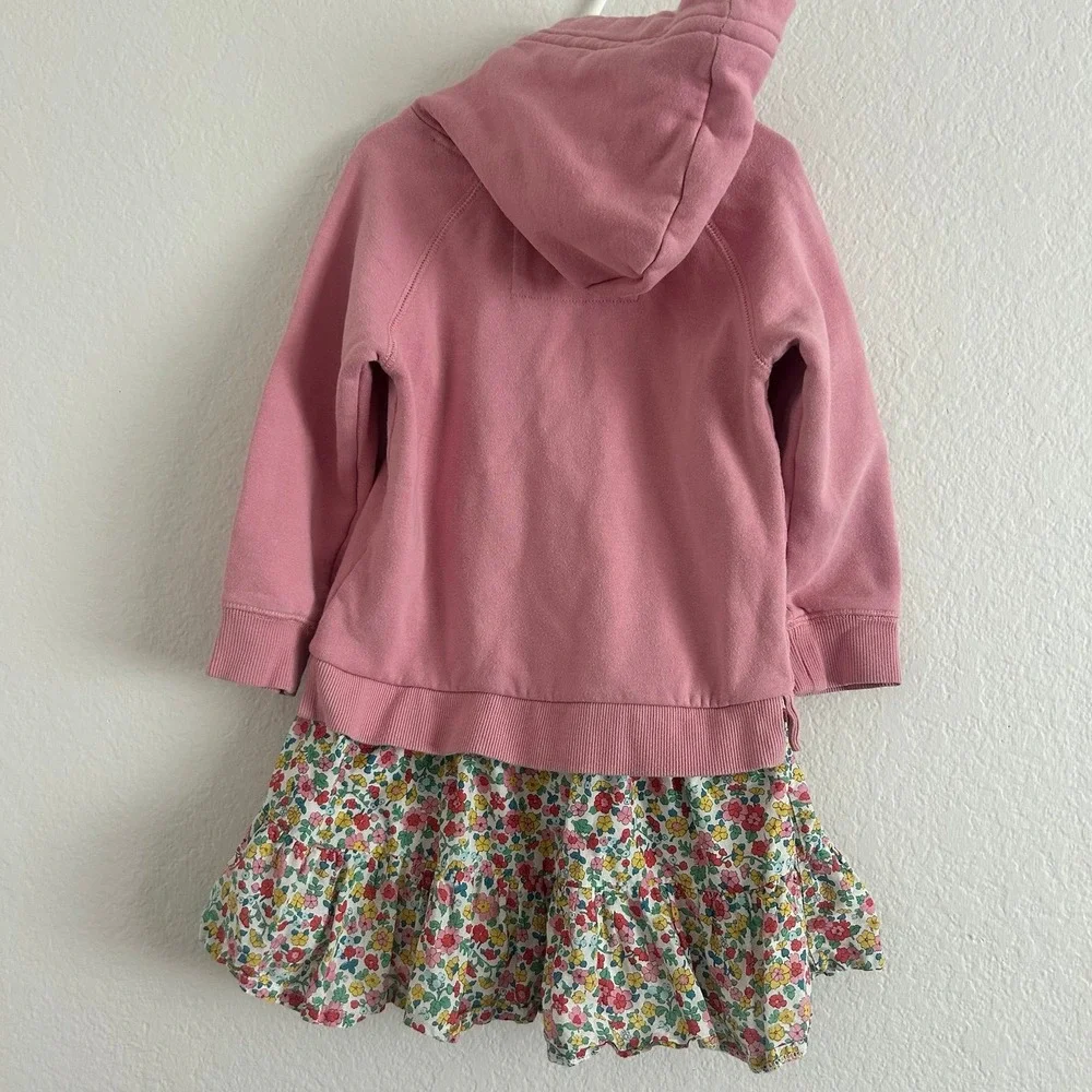 Boden Girls Hoodie Floral Dress 5-6Y